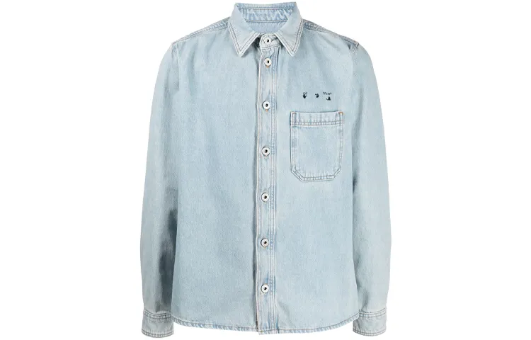 OFF WHITE SS21 Denim Jacket Men's Light Blue