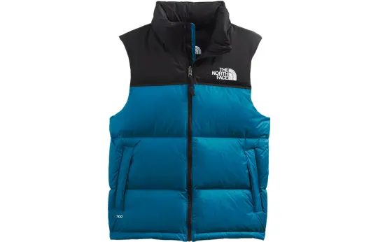 THE NORTH FACE Nuptse Down Vests Men's Blue Stand Collar Moderate Other