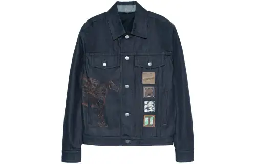 HERMES SS23 Denim Jacket Men's Navy Blue