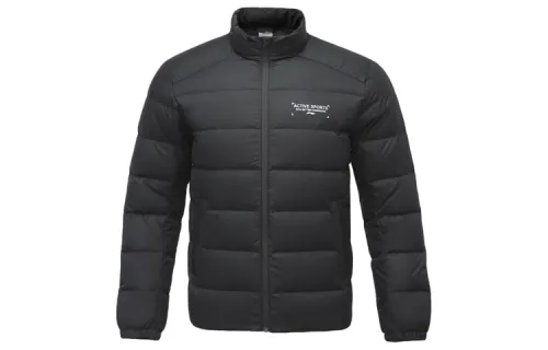 Li Ning Down Jackets Men's Black Stand Collar Thickened
