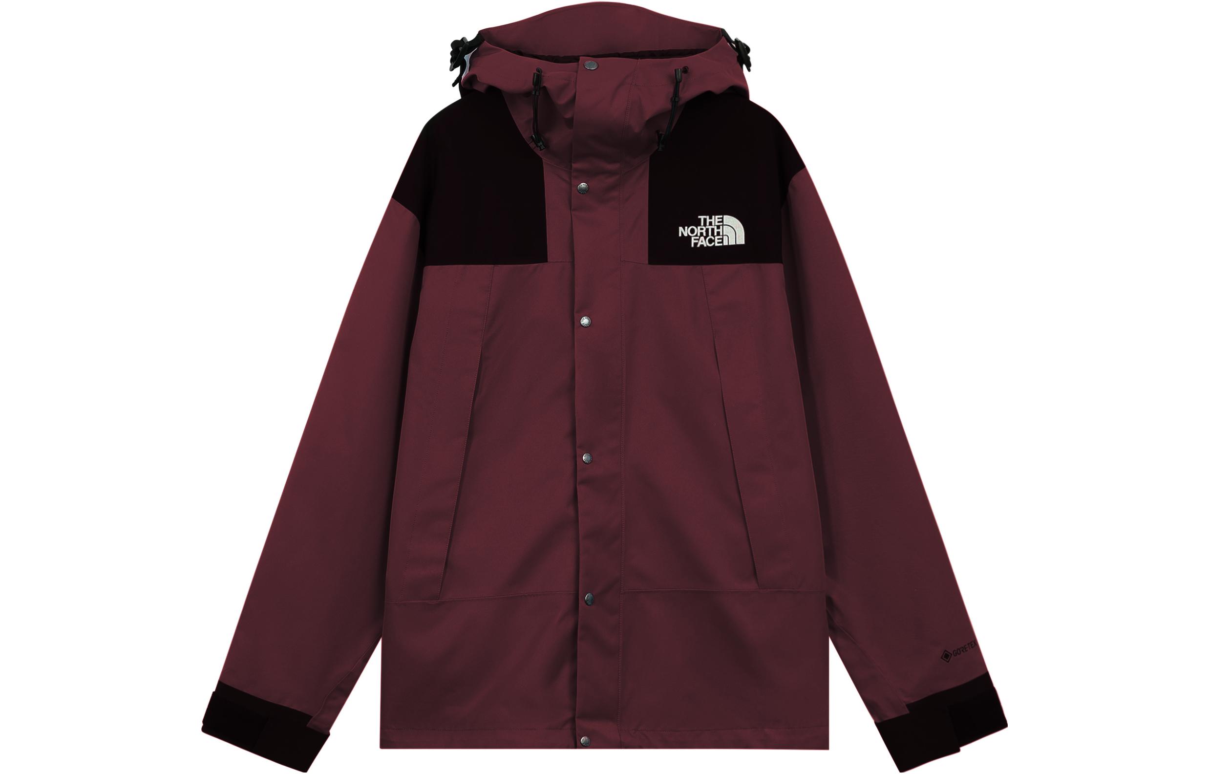THE NORTH FACE 1990 series GTX Gore-Tex letter brand Logo embroidery stitching hooded casual jacket, same style for men and women, burgundy