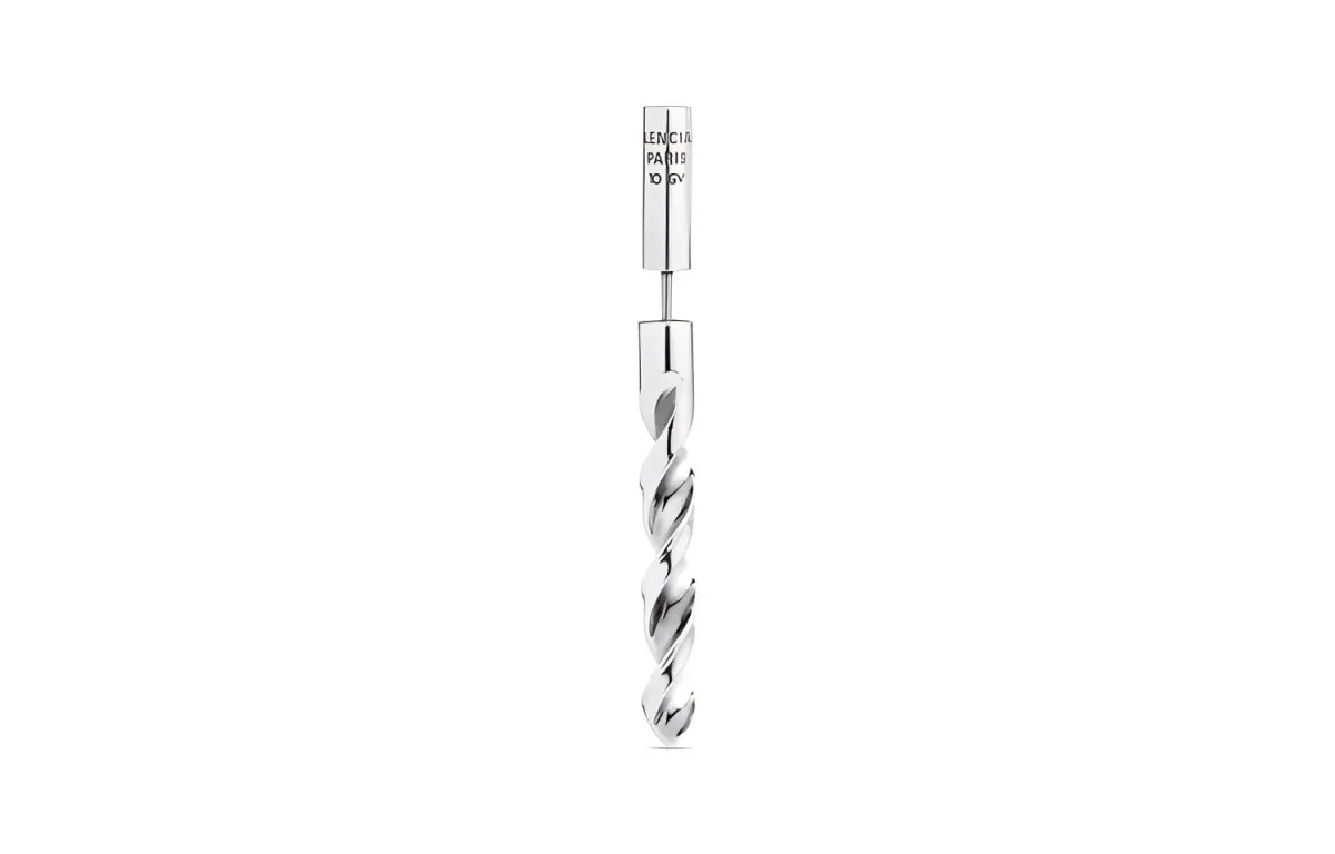Balenciaga Brass Earrings Women's Silver