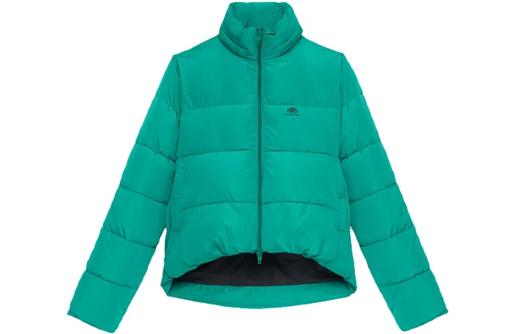 Balenciaga Puffer Jackets Men's Lake Green Stand Collar Moderate Other