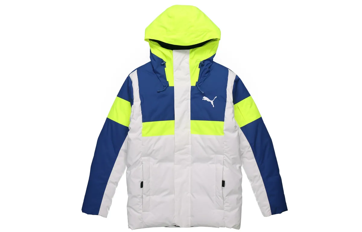 PUMA Down Jackets Men's White Glacier Blue Hooded Moderate Other