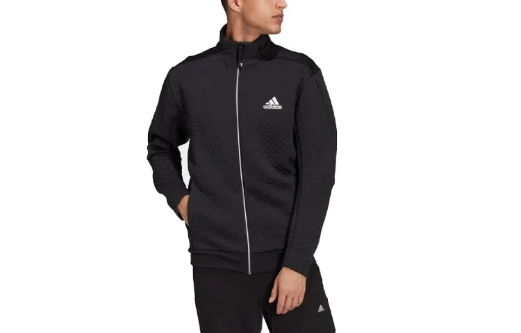 Adidas Jackets Men's Black Stand Collar Moderate Other