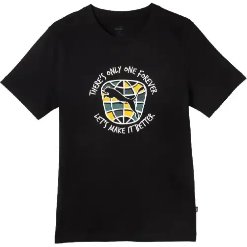 PUMA T Shirts Men's Black Crew Neck Moderate