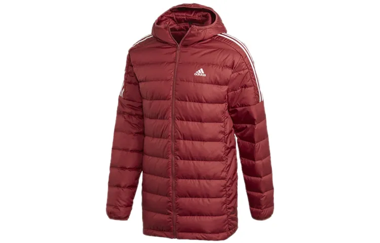 Adidas Down Jackets Men's Red Hooded Moderate Other