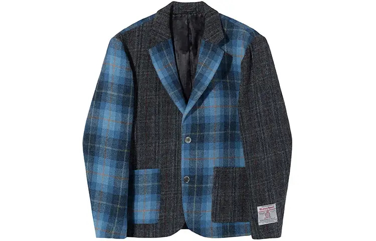 Stussy Business Suits Men's Blue Gray Suit Collar Moderate Other