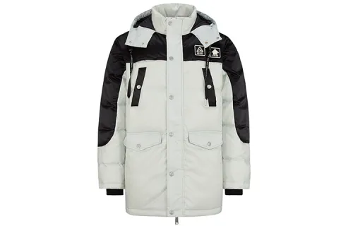 EVISU Down Jackets Men's Silver Gray Stand Collar Moderate