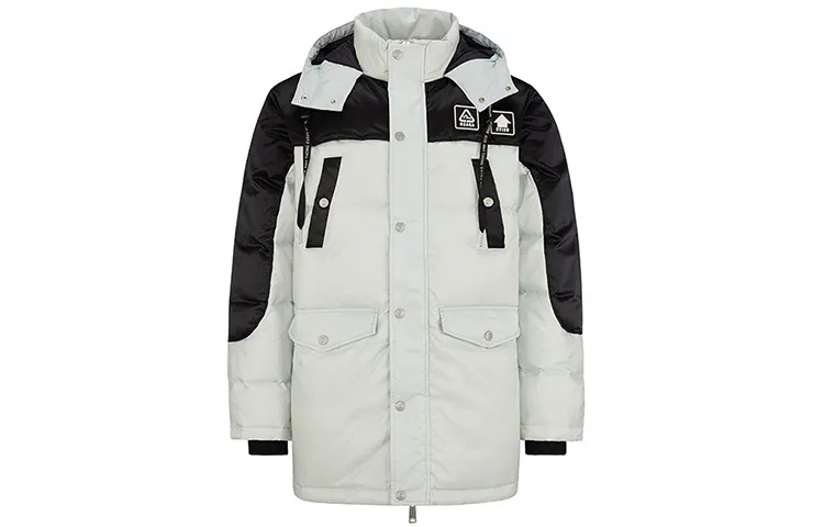 EVISU Down Jackets Men's Silver Gray Stand Collar Moderate