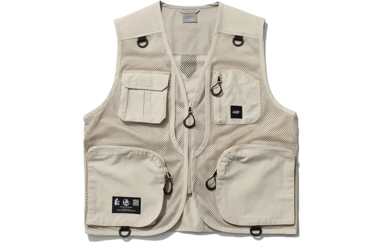 Li Ning Skateboard Vests Men's Silver Fish Gray V Neck Moderate Other