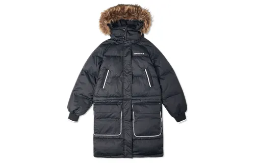 Converse Down Jackets Women's Ink Black Hooded Moderate Other