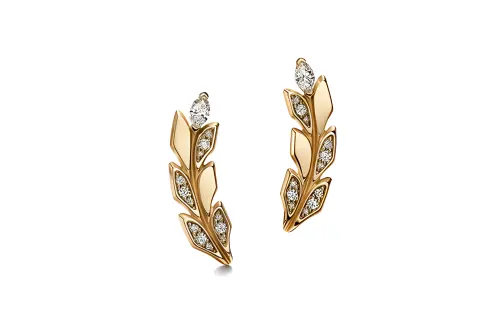 TIFFANY & CO. 18K Gold, Diamond Earrings Women's Gold