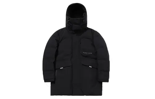 Li Ning Sports Fashion Collection Down Jackets Men's New Standard Black Hooded Moderate