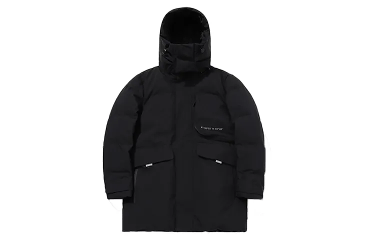 Li Ning Sports Fashion Collection Down Jackets Men's New Standard Black Hooded Moderate