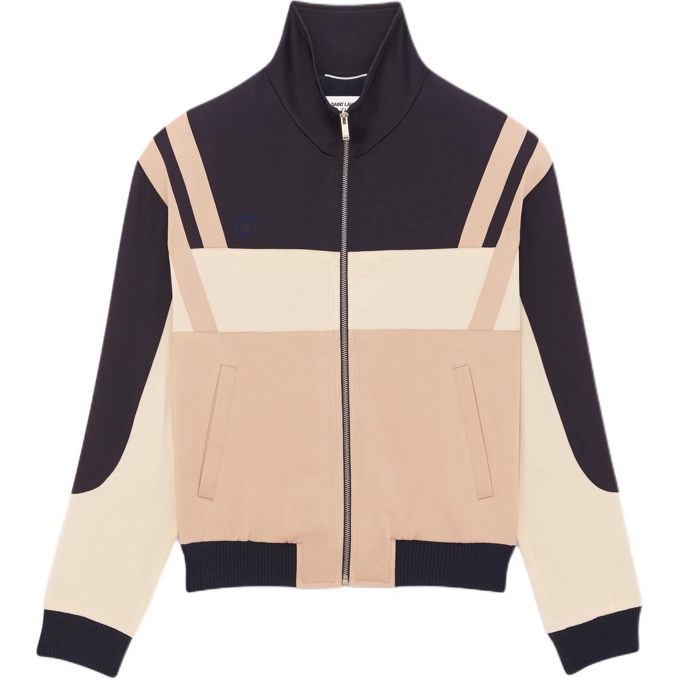 SAINT LAURENT Panelled High Neck Zipped Bomber Jacket