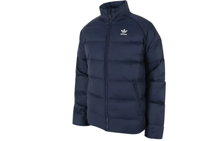 Adidas Originals Down Jackets Men's College Navy Stand Collar Thickened Other