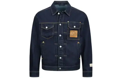 EVISU Denim Jackets Men's Denim Blue Lapel Moderate Other