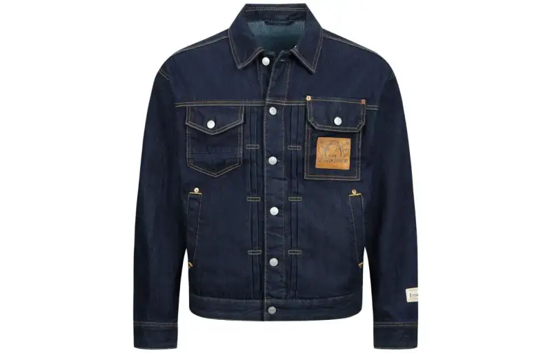 EVISU Denim Jackets Men's Denim Blue Lapel Moderate Other