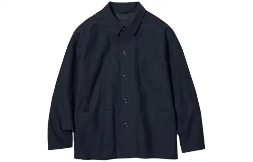 UNIQLO Jackets Men's Deep Sea Blue Lapel Moderate Workwear