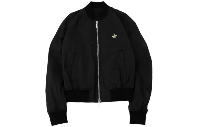 DIOR Jackets Men's Black Stand Collar Moderate Other