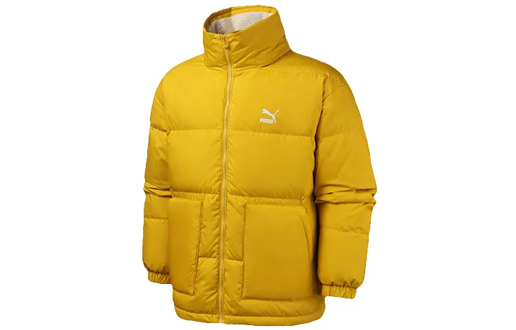 PUMA Leisure Down Jackets Men's Yellow Lapel Moderate Puffer Jacket