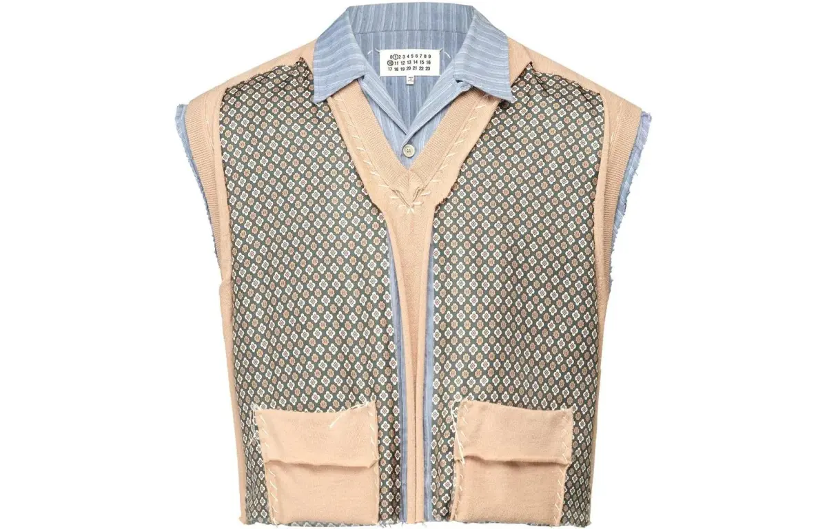 Maison Margiela Spliced Seersucker Linen Shirt