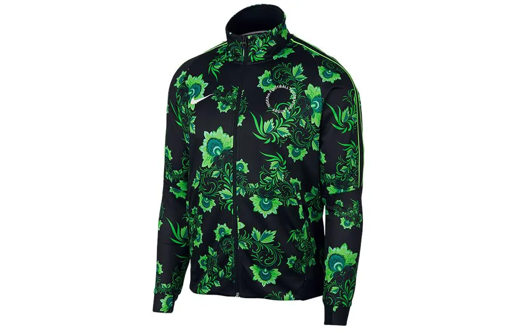 Nike Jackets Men's Black Green Stand Collar Moderate Other