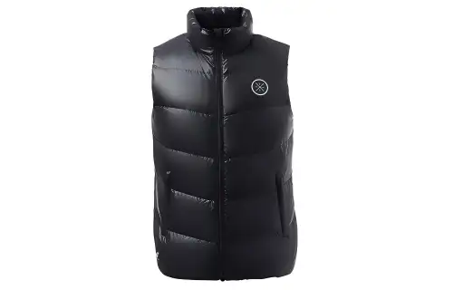 LiNing Wade Series Solid Color Sports Warm Stand Collar with Down Vest Men's Black