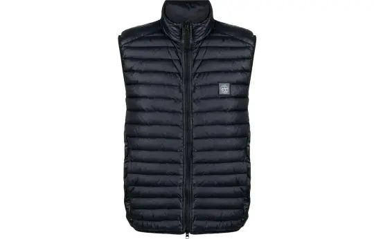 STONE ISLAND Vests Men's Marine Blue Stand Collar Moderate Other