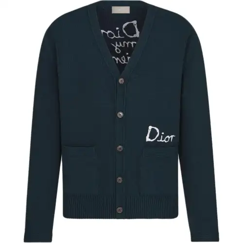 DIOR Homme Logo Intarsia Knit Cardigan