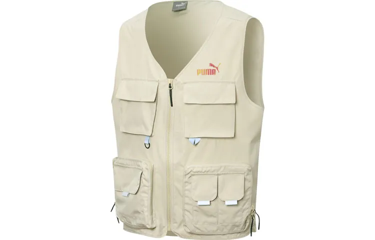 PUMA Vests Unisex Ecru Collarless Moderate Workwear