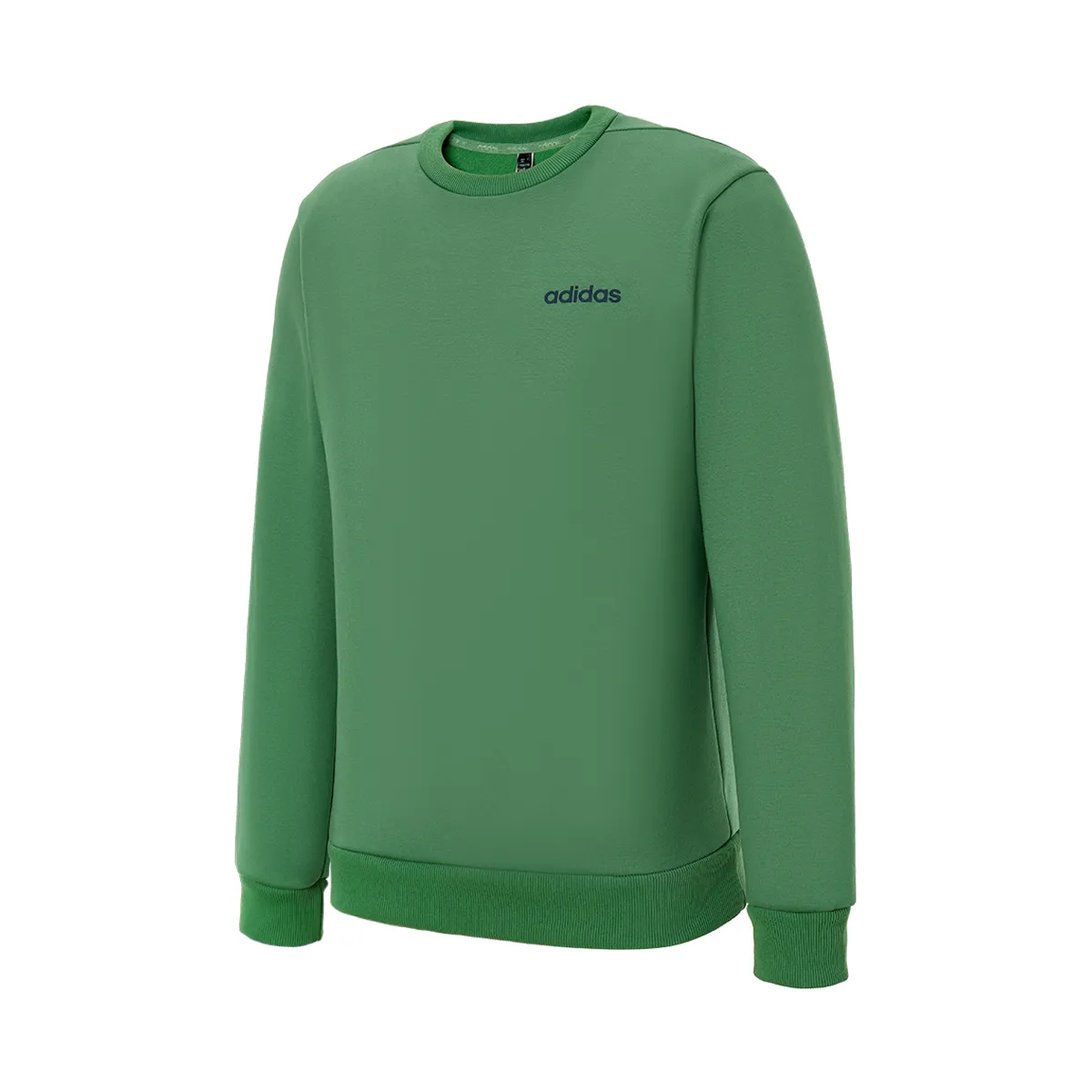 Adidas Sweatshirts Men's Green Crew Neck Moderate Straight Fit