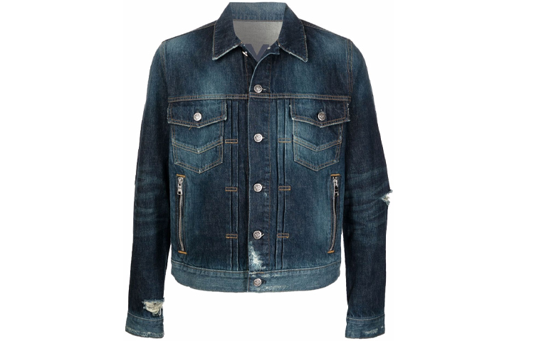 Мужская куртка BALMAIN WH0TC015-017D-6AA (синяя)