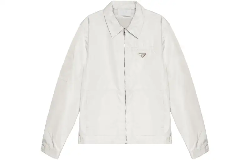 PRADA Jackets Men's White Lapel Moderate Other