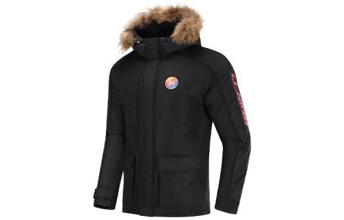 Li Ning Down Jackets Men's Black Hooded Moderate Other