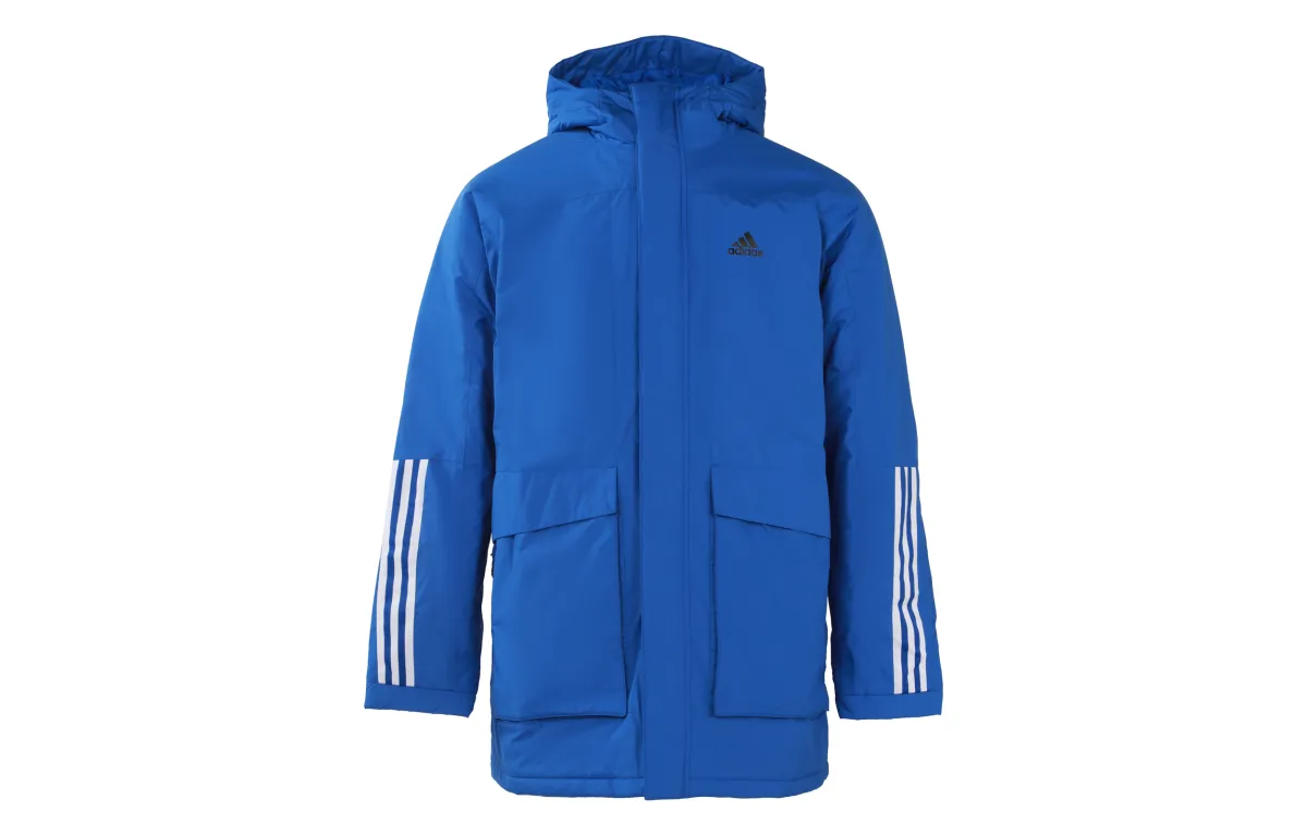 Adidas Puffer Jackets Men's Blue Hooded Moderate Other
