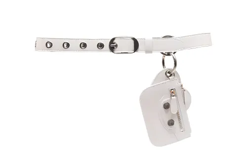 Balenciaga Calfskin Leather Belts Women's White Width 2.5CM