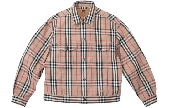Supreme Burberry Denim Trucker Jacket