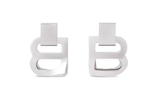 Balenciaga Brass Earrings Women's Silver
