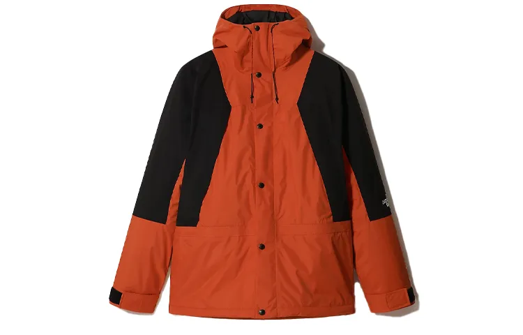 THE NORTH FACE Windbreaker Jackets Men's Orange Yellow Hooded Moderate Straight Fit