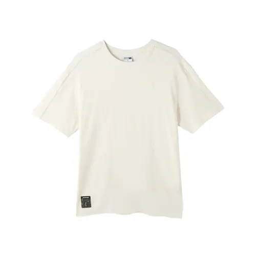 PUMA T Shirts Unisex White Crew Neck Moderate Straight Fit