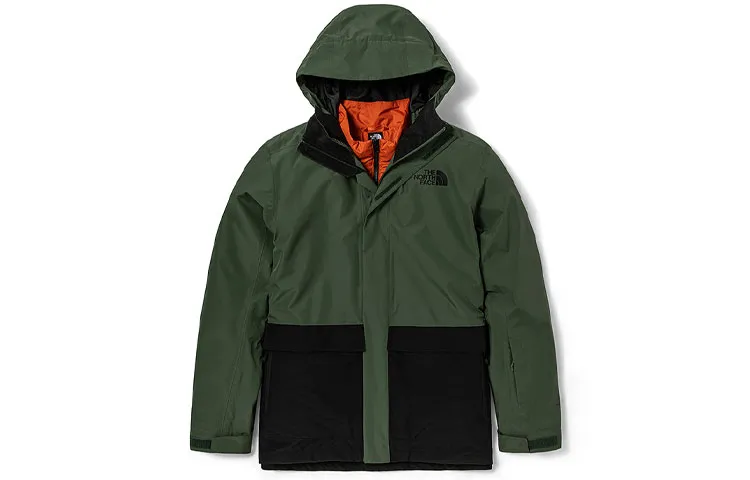 THE NORTH FACE Windbreaker Jackets Men's Green Hooded Moderate Straight Fit