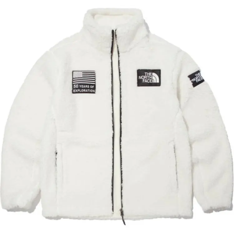 THE NORTH FACE Jackets Unisex White Stand Collar Moderate Straight Fit