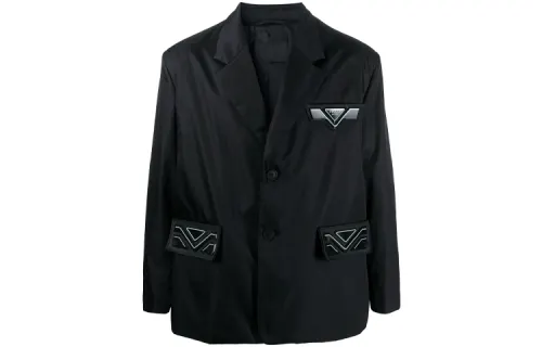 PRADA Business Suits Men's Black Suit Collar Moderate