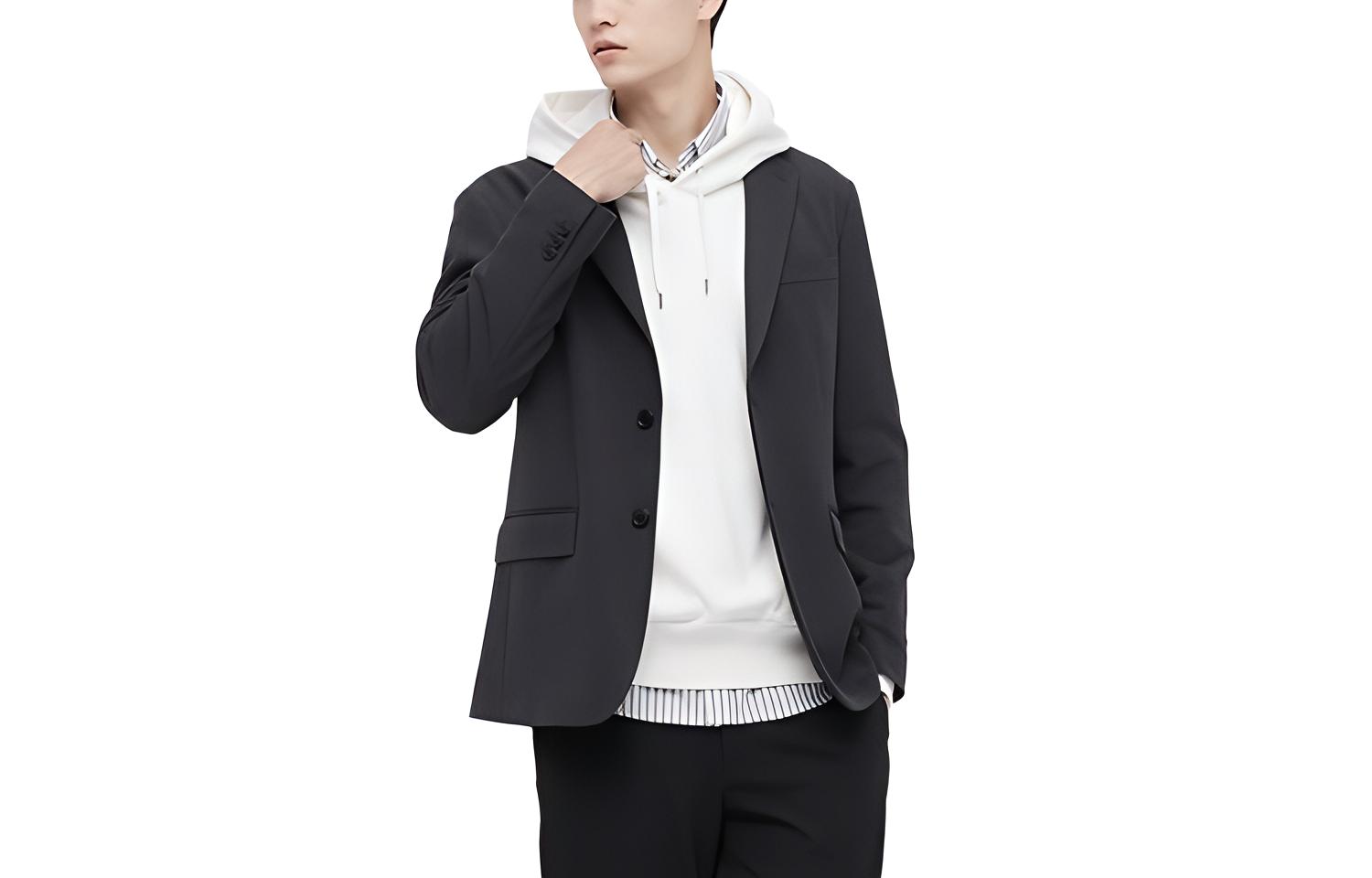 UNIQLO Business Suits Men's Dark Gray Suit Collar Moderate Business Suit