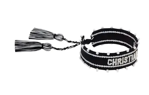 DIOR Resin Pearls Bracelets Women's Black