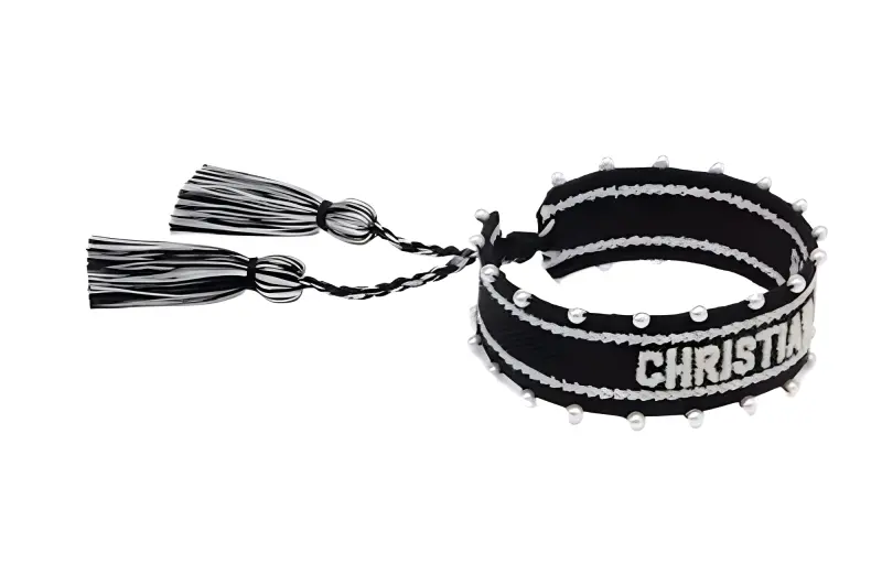 DIOR Resin Pearls Bracelets Women's Black