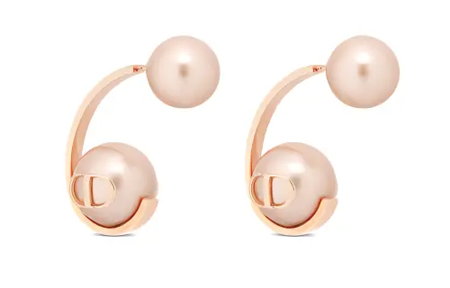 DIOR Metal, Resin, Pearl Earrings Women's Pink