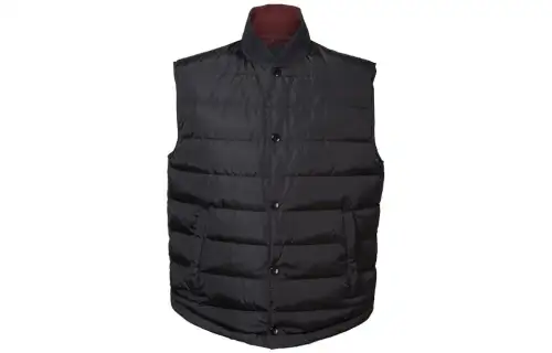 PRADA Vests Men's Black V Neck Moderate Other